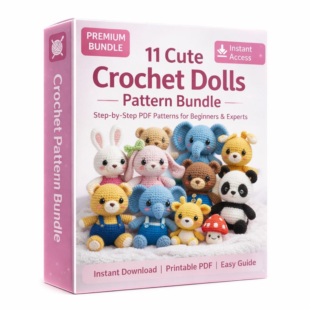 11 Cute Crochet Dolls Pattern Bundle